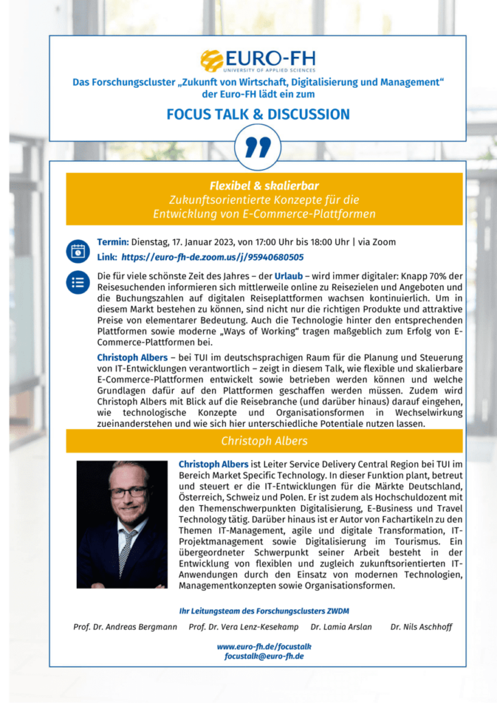 Flyer zum Euro-FH Focus Talk & Discussion